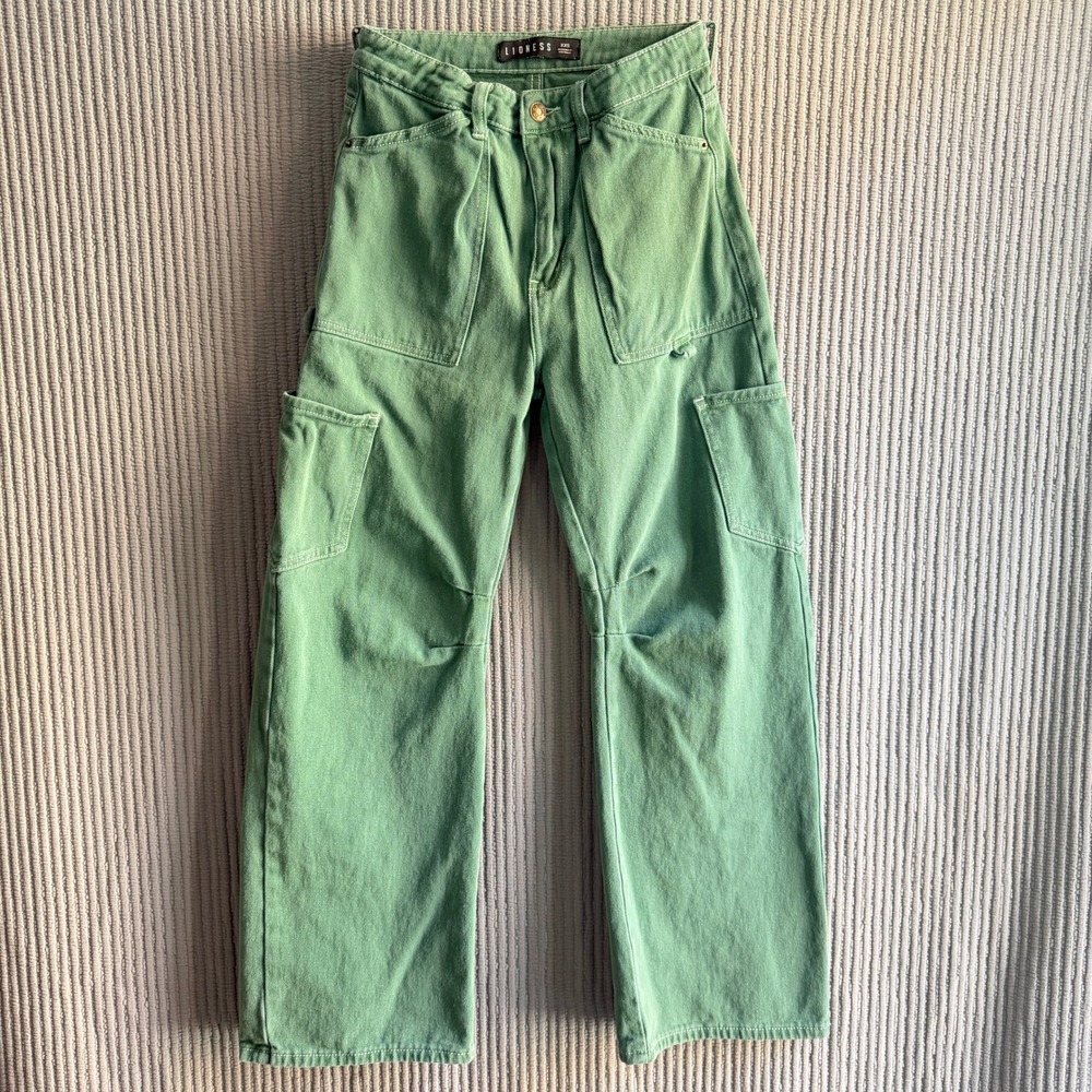 Cargo Pants Streetwear Utility Wide Leg Green Lioness XXS